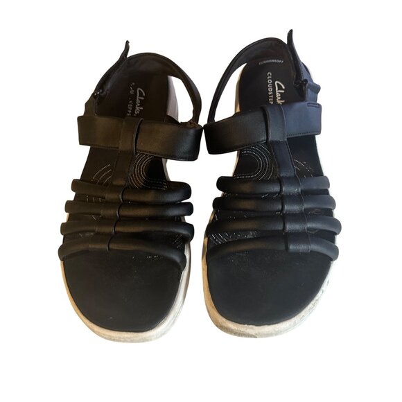 Clarks Cloudsteppers black and white sandals size 8M - Picture 4 of 6